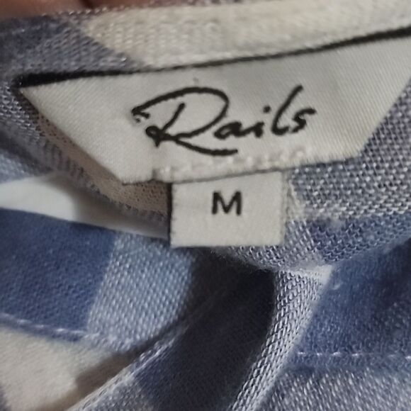 Rails Brigitte gingham blue white ruffle wrap dress Periwinkle M - Picture 7 of 7